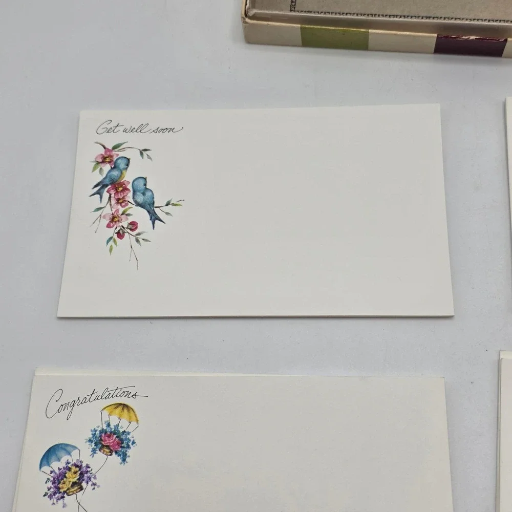 Vintage Greeting Cards‎ 16ct Multicolor Retro Floral Stationery